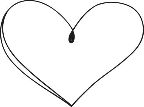 Hand-Drawn Heart Outline Illustration for Valentine's Day Design vector