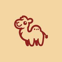 a camel is shown in a simple line drawing vector