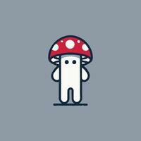 a mushroom with a face on it vector