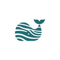 a whale logo with a wave pattern vector