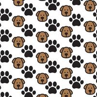 Background with dog patterns and paw prints vector