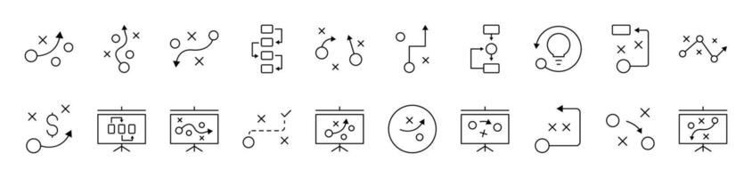Algorithm, Scheme and Infographics Related Line Icon Collection. Editable Stroke. Perfect for Infographics, Articles, Books, Flyers, Banners vector