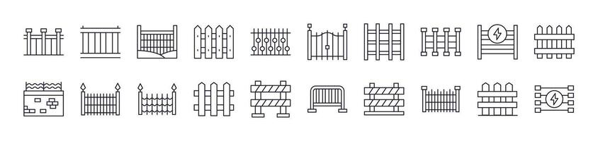 Collection of Signs of Fence for apps, web sites, banners, infographics and other types of design vector