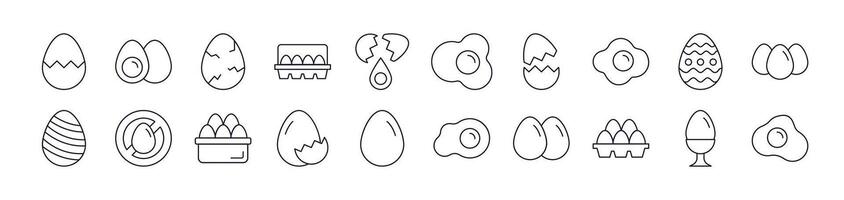 Eggs Related Image Collection. Editable Stroke. Perfect for Infographics, Articles, Books, Flyers, Banners vector
