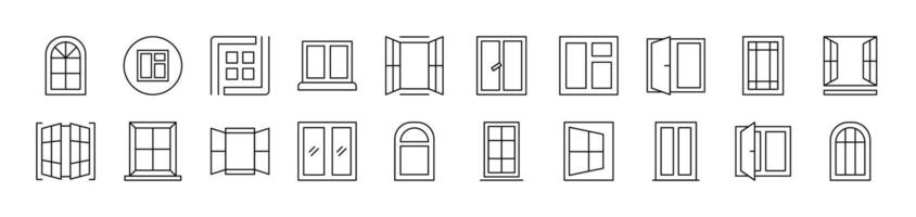 Outline Simple Linear Icon Collection. Editable Stroke. Suitable for Web Sites, Books, Cards, Apps vector