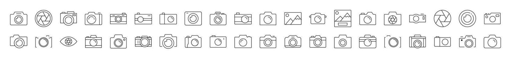 Bundle of Photo Related Line Icons. Editable Stroke for Design, Web Sites, Apps, Cards. Contains Linear Images of Camera vector
