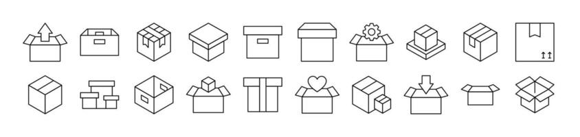 Box as Post and Delivery Icons Collection vector