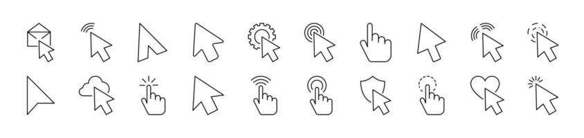 Cursor Simple Icon Collection. Editable Stroke. Perfect for Infographics, Articles, Books, Flyers, Banners vector