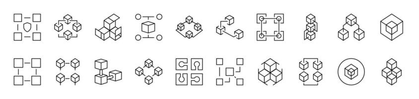 Various Cubes Related Image Collection. Editable Stroke. Perfect for Infographics, Articles, Books, Flyers, Banners vector