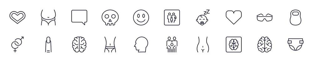People linear symbols bundle. Collection for web sites, newspapers, apps, infographics vector