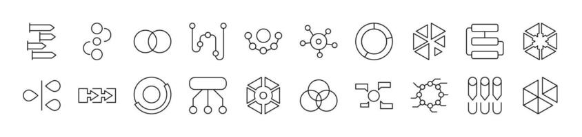 Hierarchy Outline Simple Linear Image Collection. Editable Stroke. Suitable for Web Sites, Books, Cards, Apps vector