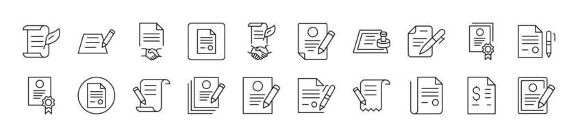 Documents with Quill, Pen, Stamp Related Image Collection. Editable Stroke. Perfect for Infographics, Articles, Books, Flyers, Banners vector