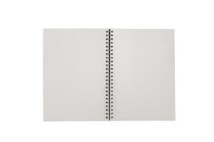 notebook isolated with clipping path for mockup. Blank spiral notebook isolated on white background. photo