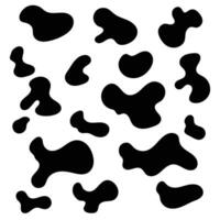 Organic blob shape abstract black color illustration isolated on white background vector