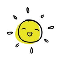 Cute smiling face. Summer sunlight cartoon design vector