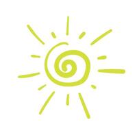 Sun hand drawn doodle. illustration vector