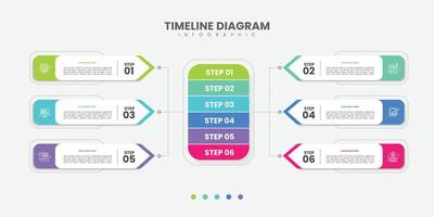 Modern Infographic design with circle infographic template design and 6 options or steps. Can be used for process diagram, presentations, workflow layout, banner, chart, info graph. vector