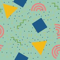 Seamless Geometric Memphis Pattern Vibrant Abstract Design for Digital and Print Projects vector