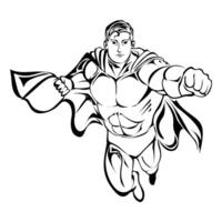 Flying superhero illustration Powerful pose, ideal for comics and design projects vector