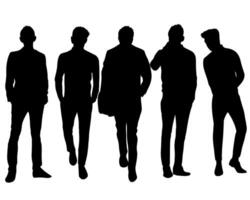 Diverse silhouettes of men various poses. Ideal for design, web, and creative projects vector