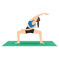 Woman doing Sumo Squat exercise, Goddess pose exercise. vector