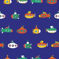 Collection of Submarine Seamless Pattern illustration Design vector
