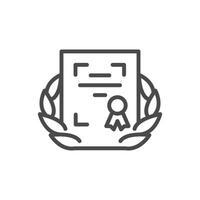 certificate line icon design good for mobile app vector
