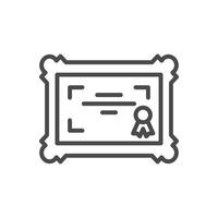 certificate with border line icon design good for web or mobile app vector