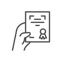certificate line icon design good for web or mobile app vector