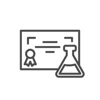 lab tested certificate line icon design good for web or mobile app vector