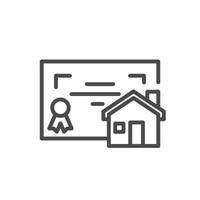 house certificate line icon design good for web or mobile app vector