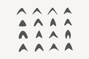 Handdrawn style arrow head set collection vector
