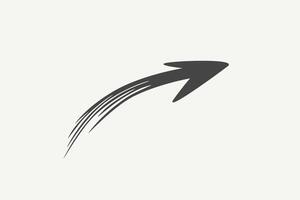 hand drawing style arrow move up fast logo or symbol vector