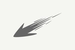 arrow move down fast with line speed effect logo vector