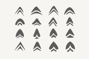 Hand drawing style arrow head with double line set collection vector