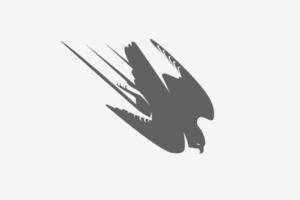 Falcon move fast down to attack the prey with line effect of speed silhouette logo vector
