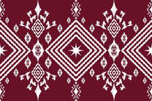 embroidery geometric ethnic oriental pattern traditional on red background vector