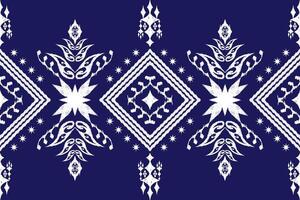 folklore ornament geometric ethnic pattern traditional on blue background vector