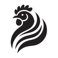 stylized silhouette of a icon rooster. vector