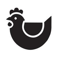 Simple Black and White Rooster Silhouette Design vector