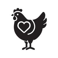 A stylized, black and white silhouette of a rooster logo vector