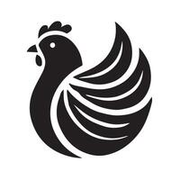 Stylized Black and White Rooster Design vector