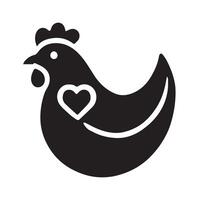 stylized silhouette of a rooster symbol vector