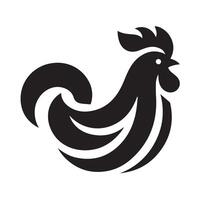 A stylized, black silhouette of a chicken logo against a white background. vector