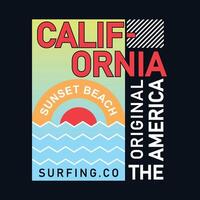 Sunset beach in California for design graphics vector