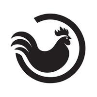 A simple, bold, black silhouette of a rooster, perfect for logos, branding, or illustrations. vector