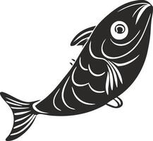 black and white silhouette of a dolphin leaping out of the water. vector