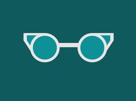 graphic representation of a pair of round eyeglasses against a teal background vector