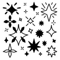hand drawn star for design element with different style. vector