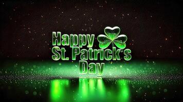A minimalis St. Patrick's Day greeting text with green colors and sparkles. video